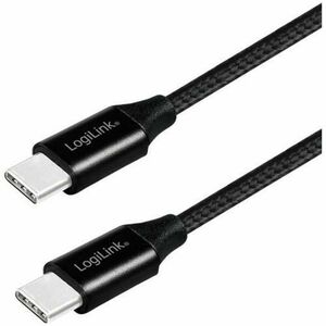 Cablu de date Logilink, CU0154, USB 2.0, USB Type-C (T) la USB Type-C (T), 1m, Premium (Negru) imagine