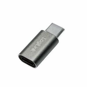 Adaptor LOGILINK, pentru smartphone, USB 3.0, USB Type-C (T) la Micro-USB (M), Argintiu imagine