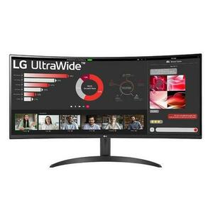 Monitor VA LED LG 34inch 34WR50QC-B, QHD (3440x1440), HDMI, DisplayPort, Ecran Curbat, 5 ms (Negru) imagine