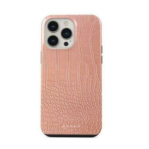 Protectie Spate Burga Dual Layer Pink Croco pentru Apple iPhone 14 Pro Max (Roz) imagine