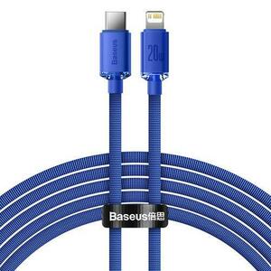 Cablu Date si Incarcare USB-C - Lightning Baseus Crystal Shine Series, 20W, 2m, Albastru CAJY000303 imagine