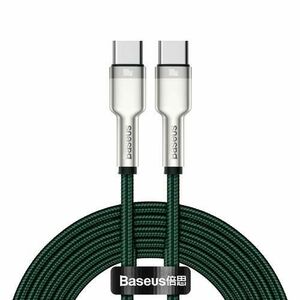 Cablu Date si Incarcare USB-C - USB-C Baseus Cafule Series Metal, 100W, 2m, Verde CATJK-D06 imagine