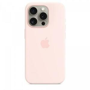 Husa Protectie Spate Apple Silicone Case MagSafe pentru Apple iPhone 15 Pro (Roz) imagine