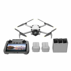 Drona DJI Mini 4 PRO Fly More Combo + Smart Controller RC 2, 48MP, 4K UHD, GPS, 20km, 34 min, 16m/s (Gri) imagine