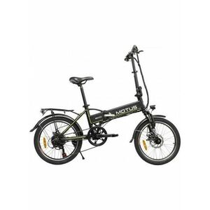 Bicicleta electrica Motus MOTECO001, 20 inch, 25km/h, 65 km (Negru/Verde) imagine