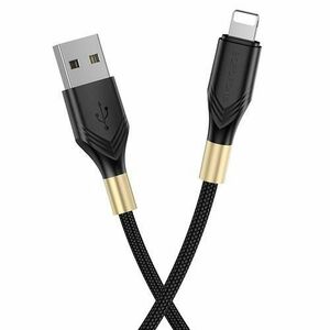 Cablu Date si Incarcare USB-A - Lightning Borofone BX92 Advantage, 18W, 1m, Negru imagine