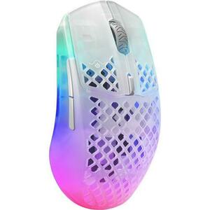 Mouse Gaming Wireless SteelSeries Aerox 3 2022 Edition Ghost, iluminare RGB, USB/Bluetooth (Alb) imagine