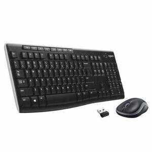 Kit wireless tastatura + mouse Logitech MK270, layout UK, Negru imagine