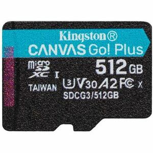 Card de memorie KINGSTON Canvas Go Plus SDCG3, 512GB, microSDXC, 170R A2 U3 V30 imagine