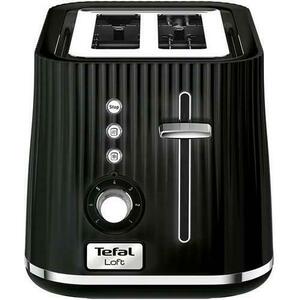 Prajitor de paine Tefal Toaster Loft TT761838, 850W, 7 trepte prajire, 2 felii, Negru imagine