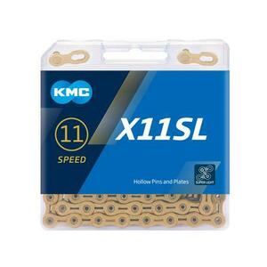 Lant Kmc X11 Sl Gold - 1/2 x 11/128 Inch, 11 Viteze (Auriu) imagine