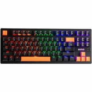 Tastatura Gaming Mecanica Marvo KG901C, USB, iluminare RGB (Negru) imagine