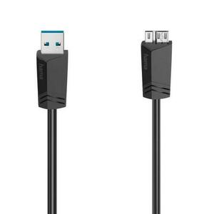 Cablu Hama MicroUSB-USB, USB 3.0, 5Gbit/s, 0.75m (Negru) imagine