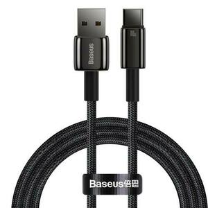 Cablu Date si Incarcare USB-A - USB-C Baseus Tungsten, 100W, 1m, Negru CAWJ000001 imagine