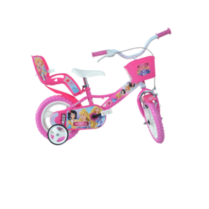 Bicicleta copii Dino Bikes Printese, roti 12inch, roti ajutatoare (Roz) imagine