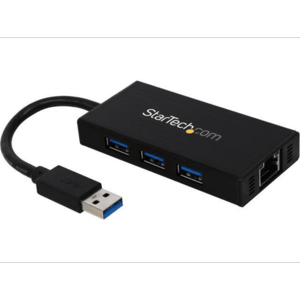 Hub USB Startech ST3300GU3B, 3x USB, 1x RJ-45 (Negru) imagine