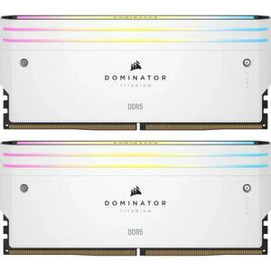 Memorie Corsair Dominator Titanium, 32GB DDR5, 7200MHz, 2x16GB, Alb imagine