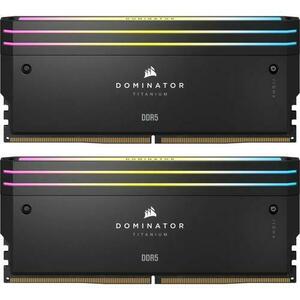 Kit 2 memorii RAM Corsair Dominator Titanium RGB, 48GB DDR5, 6000MHz, Negru imagine