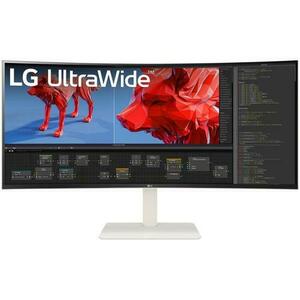 Monitor IPS LED LG 37.5inch 38WR85QC-W, 3840 x 1600, HDMI, DisplayPort, Ecran curbat, 144 Hz, 1 ms (Alb) imagine