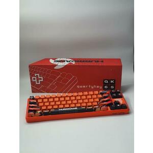 Tastatura Mecanica Gaming QwertyKey65 Hurricane Hotswap, RGB, Switch Red (Portocaliu/Negru) imagine