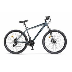 Bicicleta MTB-HT Carpat SPARTAN C2758B, Schimbator Index HE-M50 21 viteze, Roti 27.5 Inch, Cadru Aluminiu, Frane pe Disc (Gri/Negru) imagine