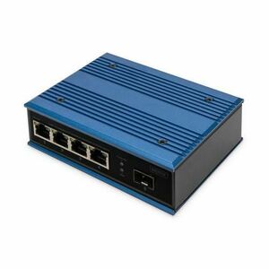 Switch Industrial Digitus DN-651130, 4 porturi Fast Ethernet, 1 port SFP (Albastru) imagine