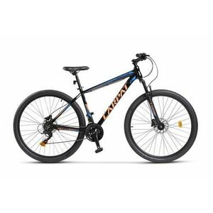 Bicicleta MTB-HT Carpat MONTAN C2958H, Shimano Tourney TZ 21 viteze, Roti 29 Inch, Cadru Aluminiu, Frane pe Disc (Negru/Albastru) imagine