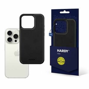 Husa MagSafe pentru Apple iPhone 15 Pro, 3MK, Hardy Silky Leather, Neagra imagine