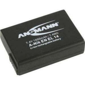 Acumulator aparat foto Ansmann, Compatibil cu Nikon, 7.4 V, 1000 mAh (Negru) imagine