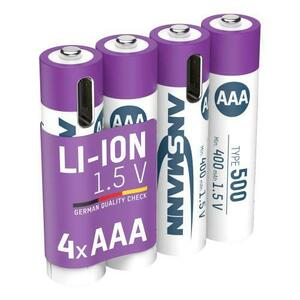 Set 4 acumulator LI-ION cu USB-C Ansmann R3, LR03, AAA 500mAh imagine