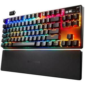 Tastatura Mecanica Gaming SteelSeries Apex Pro TKL, iluminare RGB, USB-C, Bluetooth, Layout UK, model 2023, Switch ajustabil (Negru) imagine
