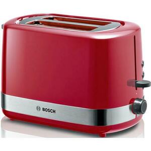 Prajitor de paine Bosch TAT6A514, 800W, 2 felii, dezghetare, reincalzire (Rosu) imagine