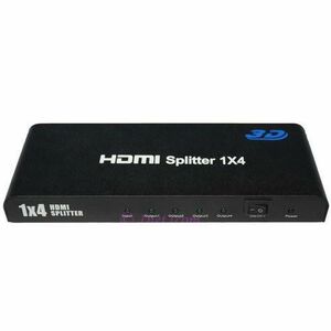 Splitter HDMI PremiumCord khsplit8b, 1 intrare - 8 iesiri, 4K, FULL HD, 3D, alimentator inclus (Negru) imagine