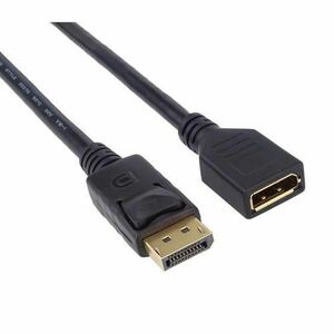 Cablu prelungitor DisplayPort, tata - mama, 4K@30Hz, conectori auriti, 1m, dublu ecranat, PremiumCord imagine