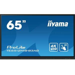 Monitor IPS LED Iiyama ProLite 65inch TE6512MIS-B3AG, UHD (3840 x 2160), VGA, HDMI, Touchscreen, Boxe (Negru) imagine