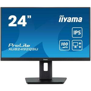 Monitor IPS LED Iiyama 23.8inch XUB2492QSU-B1, WQHD (2560 x 1440), HDMi, DisplayPort, Boxe, Pivot, 100 Hz, 0.5 ms (Negru) imagine