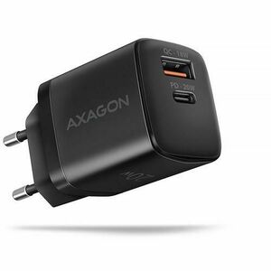 Incarcator retea Axagon ACU-PQ20, 20W, Quick Charge, 1x USB Type-C, 1x USB Type-A (Negru) imagine