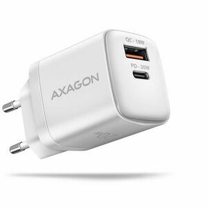 Incarcator retea Axagon ACU-PQ20, 20W, Quick Charge, 1x USB Type-C, 1x USB Type-A (Alb) imagine