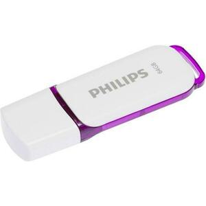 Stick USB Philips USB 2.0, 64GB Snow Edition (Alb/Mov) imagine