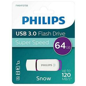 Stick USB Philps FM64FD75B/00, 64GB, Editia Snow, USB 3.0 (Alb/Mov) imagine