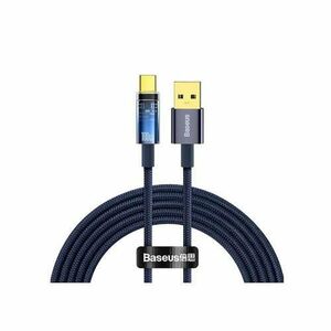 Cablu Baseus Explorer, USB la USB-C, 100W, Fast Charging, 2m, Albastru imagine