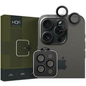 Folie de protectie Camera spate HOFI CamRing PRO+ pentru Apple iPhone 15 Pro Max / 15 Pro, Sticla Securizata, Full Glue, Neagra imagine