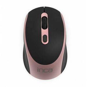 Mouse Wireless Inca, 2.4 GHz, Optic, 1600 dpi, Negru/Roz imagine