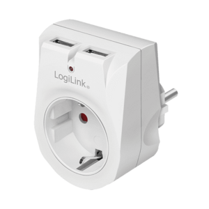 Adaptor priza Logilink PA0246, 1x Schuko, 2x USB, 5 V/2.1 A, 10.5 W (Alb) imagine