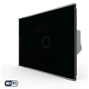 Intrerupator Simplu Wi-Fi cu Touch LIVOLO din Sticla, Standard Italian – Serie Noua (Negru) imagine