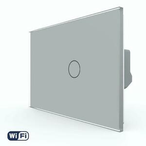 Intrerupator Simplu Wi-Fi cu Touch LIVOLO din Sticla, Standard Italian – Serie Noua (Gri) imagine