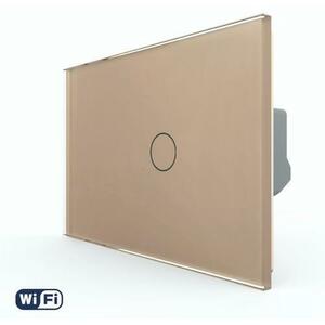 Intrerupator Simplu Wi-Fi cu Touch LIVOLO din Sticla, Standard Italian – Serie Noua (Auriu) imagine