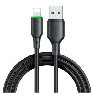 Cablu de date Mcdodo USB - Lightning Alpha Series Silicone Fast Charging, LED, 1.2m, Negru imagine