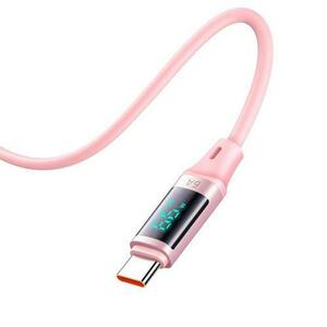 Cablu de date Mcdodo USB - Type-C Digital Display Silicone Super Fast Charging, 6A, 1.2m, Roz imagine
