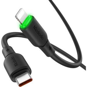 Cablu de date Mcdodo Type-C la Lightning Alpha Series Silicone, Fast Charging, 36W, LED, 1.2m, Negru imagine